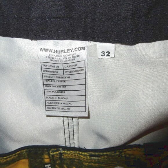 Hurley Rock Star Board Shorts Size 32 Psychedelic Swim Cargo Surfer Guitar Amp - Picture 6 of 7